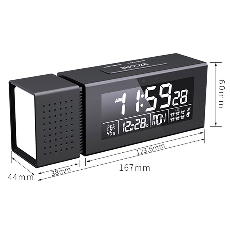 ABS Creative Radio Clock With Color Alarm Digital Alarm Clock Sound And Light Alarm IR Human Body Induction Colorful Night Light