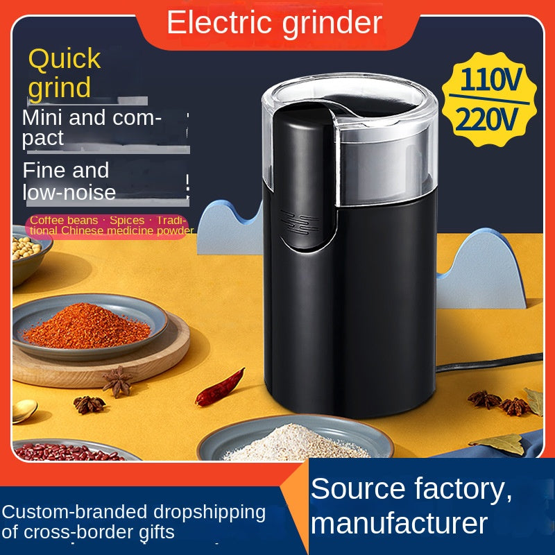 110V Portable Stainless Steel Coffee Bean Grinder Mini Electric Grinding Dry Grinder Grinder