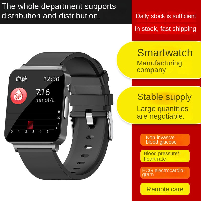 Cross-border KS03 Non-invasive Blood Glucose Smart Watch Heart Rate Blood Pressure Blood Oxygen Body Temperature Continuous Monitoring Smart Sports Bracelet