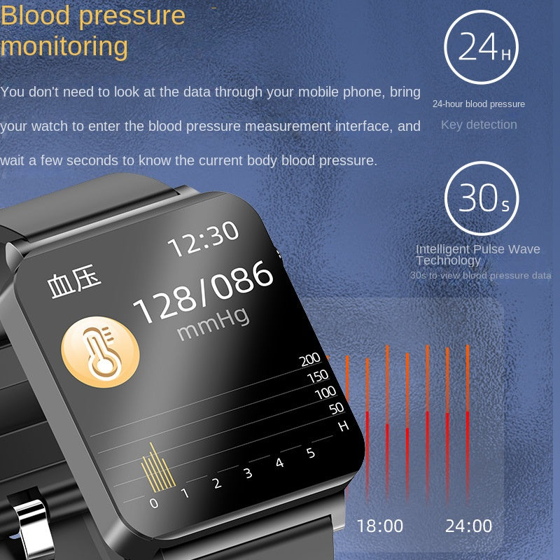 Cross-border KS03 Non-invasive Blood Glucose Smart Watch Heart Rate Blood Pressure Blood Oxygen Body Temperature Continuous Monitoring Smart Sports Bracelet