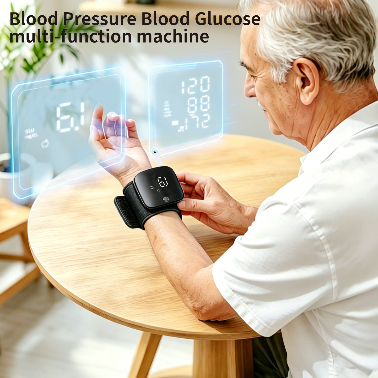 Cross-Border Blood Glucose Tester, Smart Blood Glucose And Blood Pressure All-In-One Machine, Home Blood Glucose Meter Set, New Electronic Blood Glucose Meter