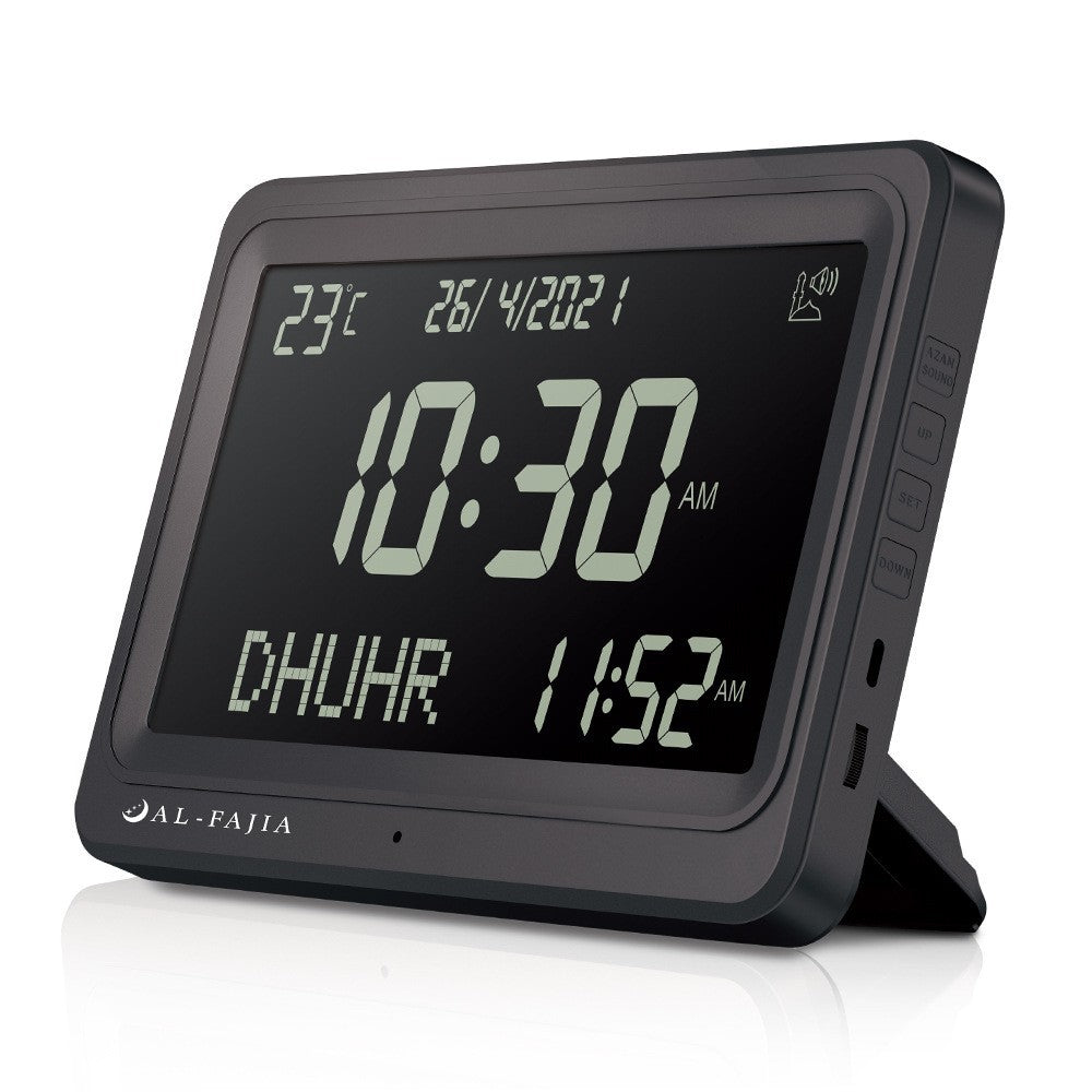 Digital Perpetual Calendar LCD Desktop Worship Alarm Clock Desk Azan Clock AL-FAJIA 113 Hijri Calendar