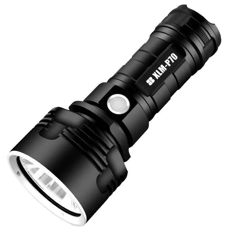 P70 Strong Light Rechargeable Flashlight Ultra-bright Long-range LED Outdoor Home Ultra-bright Searchlight High-power Flashlight