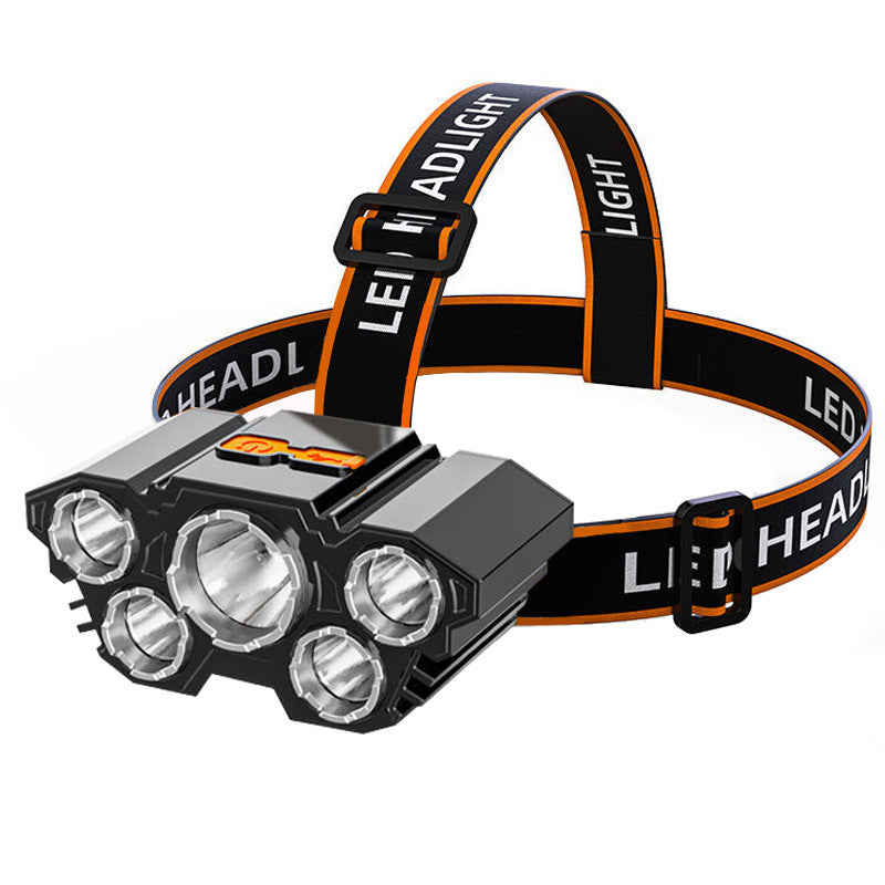 Outdoor USB Rechargeable Head-mounted Flashlight