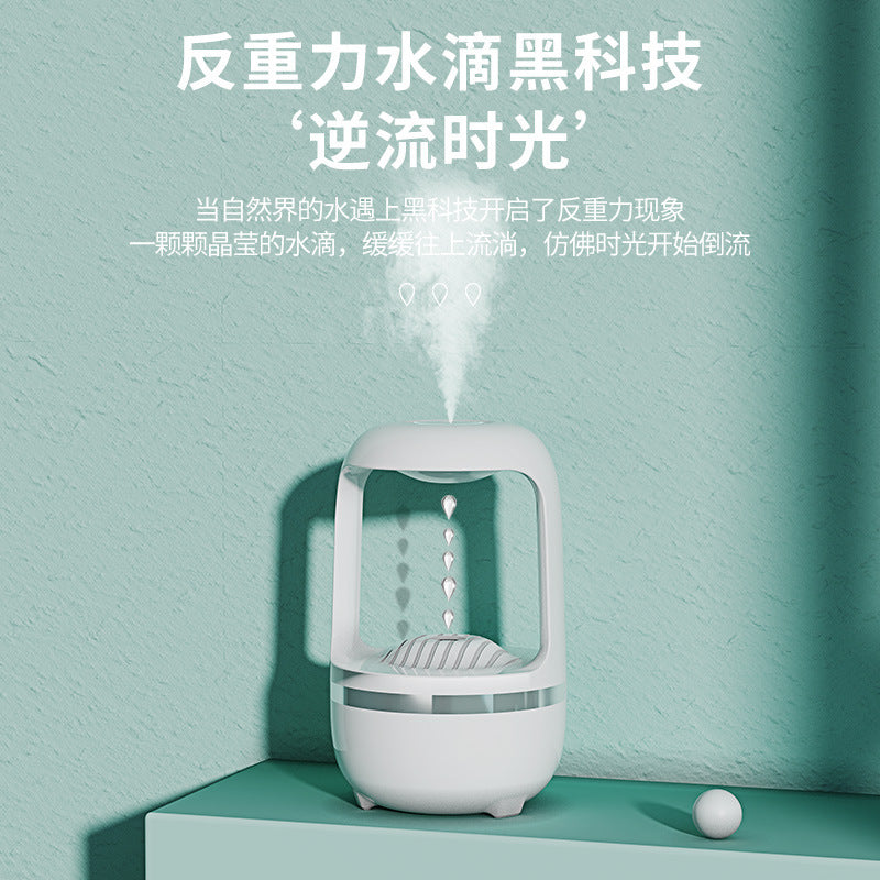 Black Technology Anti-gravity Humidifier Home Decoration Large-capacity Sprayer Water Droplets Backflow Small Night Light Atmosphere