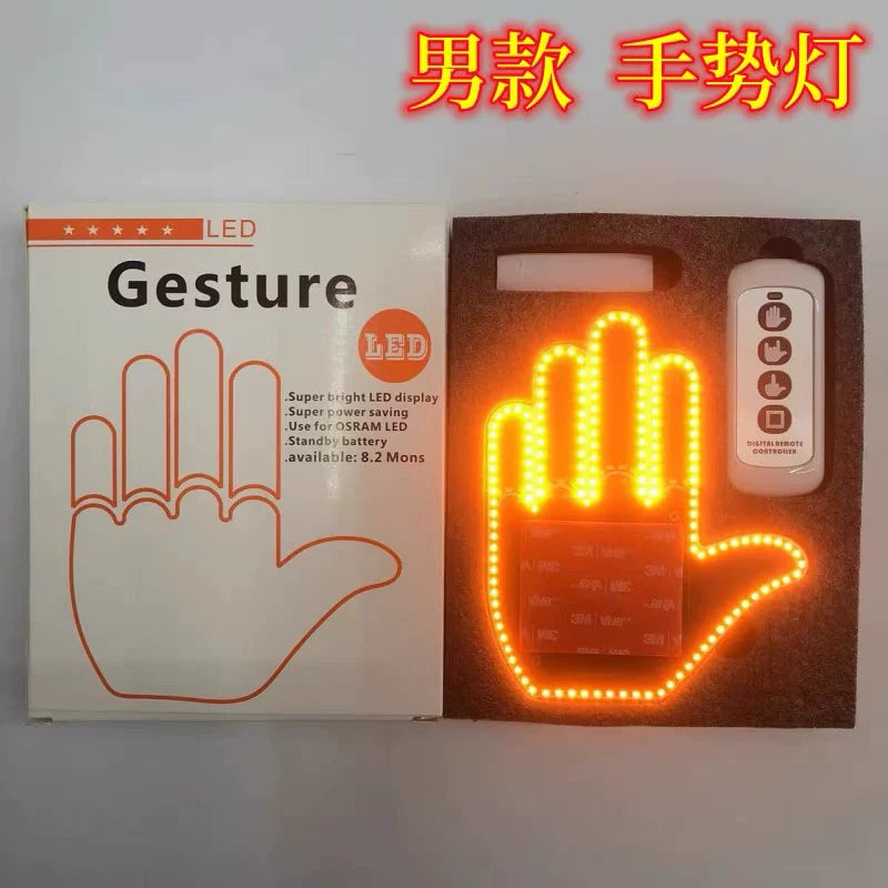 Vehicle-mounted Gesture Light, LED Decorative Light, Multi-function Warning Light, Anti-rear Collision Tail Light, Remote Control Interactive Palm Light