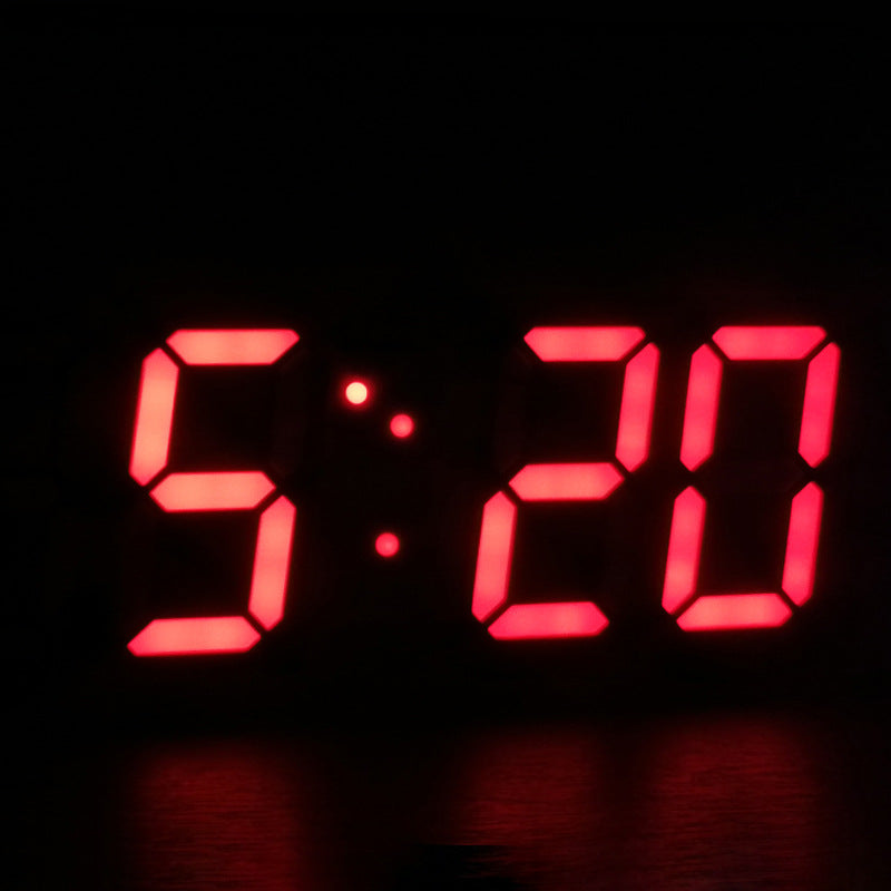 3D Digital Alarm Clock, Creative Smart Light-sensitive LED Wall-mounted Electronic Alarm Clock For Korean Students