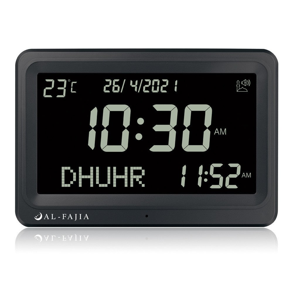Digital Perpetual Calendar LCD Desktop Worship Alarm Clock Desk Azan Clock AL-FAJIA 113 Hijri Calendar