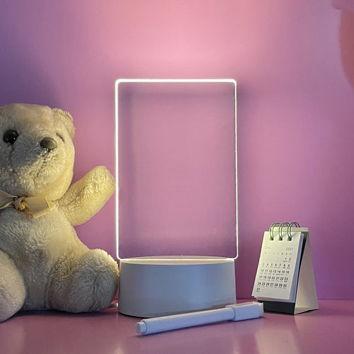 Acrylic Transparent Luminous Table Lamp Note Board Can Be Wiped Ins Message Board Home Memo Prompt Desktop Small Whiteboard