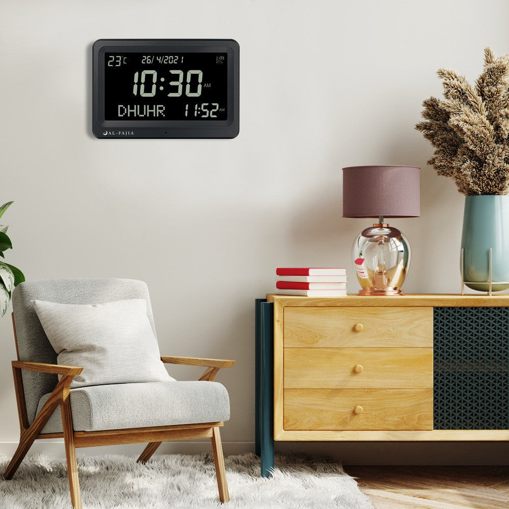 Digital Perpetual Calendar LCD Desktop Worship Alarm Clock Desk Azan Clock AL-FAJIA 113 Hijri Calendar