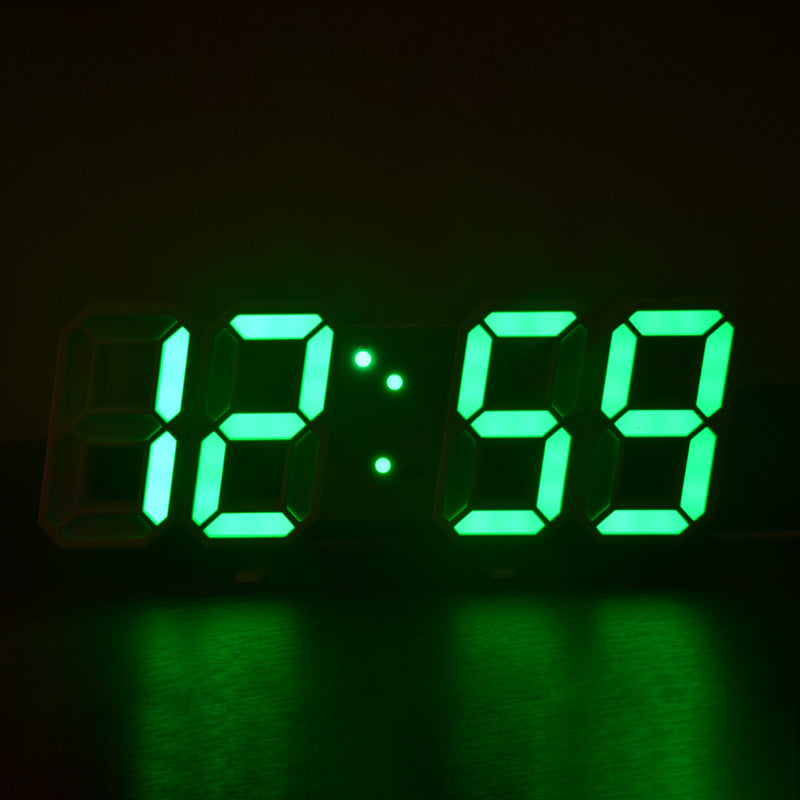 3D Digital Alarm Clock, Creative Smart Light-sensitive LED Wall-mounted Electronic Alarm Clock For Korean Students