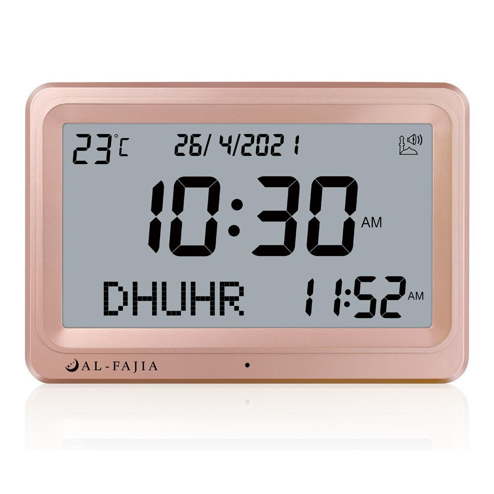 Digital Perpetual Calendar LCD Desktop Worship Alarm Clock Desk Azan Clock AL-FAJIA 113 Hijri Calendar