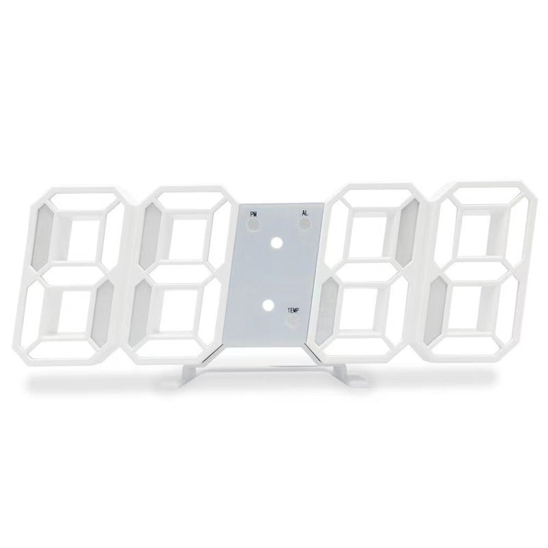 3D Digital Alarm Clock, Creative Smart Light-sensitive LED Wall-mounted Electronic Alarm Clock For Korean Students
