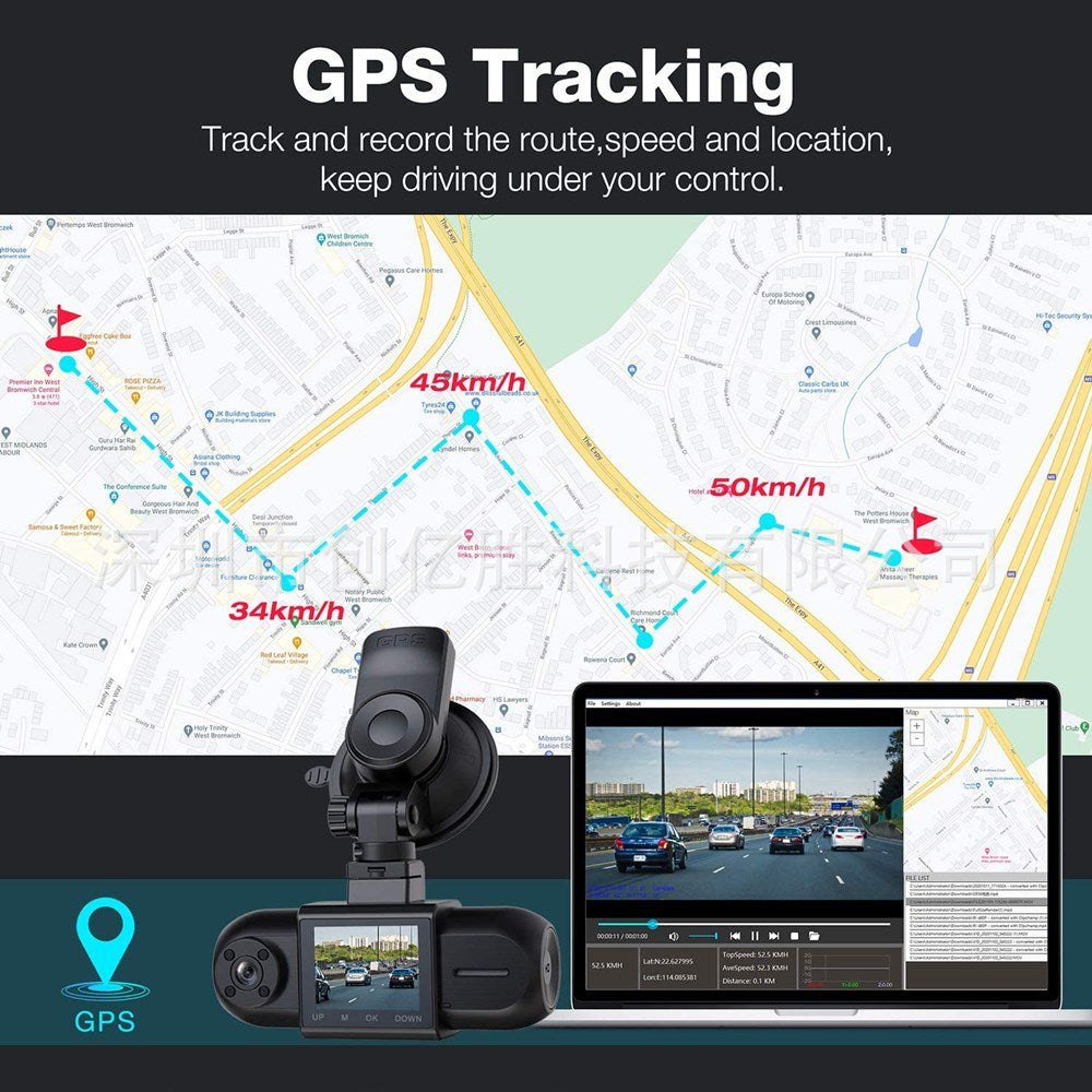 1.5 Inch Amazon E-commerce Essentials MSTAR 1080P+1080P Infrared Night Vision Recorder In Front Of The Car