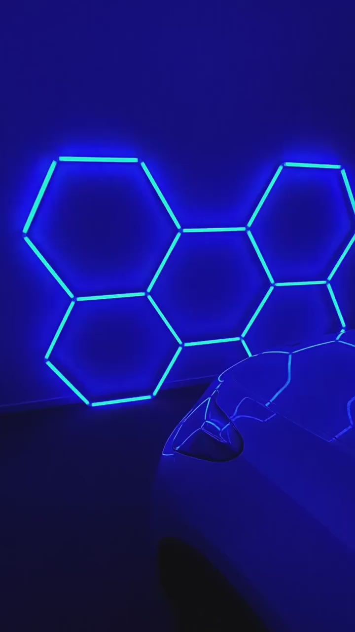 RGB 110V Car Wash Light Honeycomb Design Shop Wide LED Headlamp Light Bar